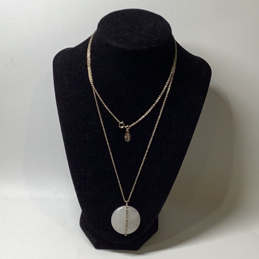 Elegant Vintage Quartz, Rhinestones and silver/gold tone necklace 17’ inches
